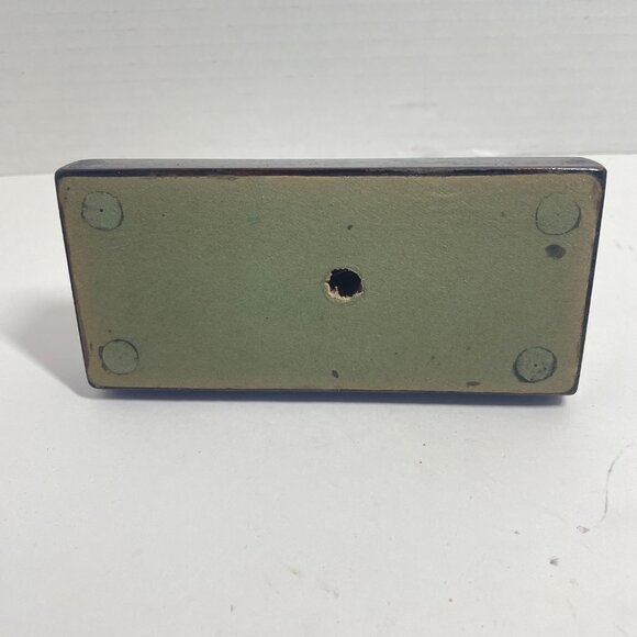 Vintage Bronze Bulldog Figurine On Wooden Base - Picture 6 of 9